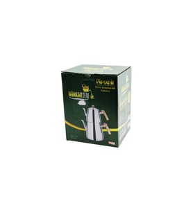 PİRAMİT ORTA BOY ÇELİK ÇAYDANLIK SETİ - TAKIMI RENKLİ BAKALİT KULP ÜST DEMLİK : 1.1LT - ALT SULUK: 2LT KENDİNDEN SÜZGEÇLİ (5343)