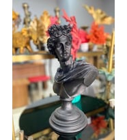 Apollo Siyah - Antik Yunan Roma Tarzı Reçine Heykel Dekoratif Ev Ofis Süslemeleri, Mitolojik Sanat Obje, Şık Masaüstü Dekorasyon