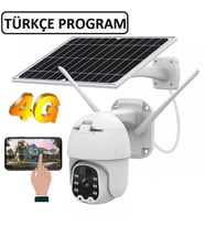 Sim Kartlı 4g Ptz 360 Hareketli Solar Güneş Enerjili 1080p Kamera Türkçe Program Son Sürüm