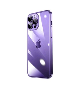 iPhone 14 Pro Max Kılıf Riksos Renkli Çerçeveli Silikon Kılıf (Mor)