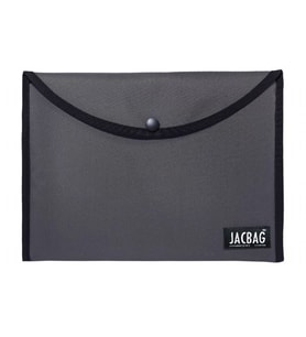 Jacbag Gri Erkek A4 Çıtçıtlı Dosya Defter Tablet ve Evrak Çantası