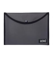 Jacbag Gri Erkek A4 Çıtçıtlı Dosya Defter Tablet ve Evrak Çantası