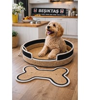 PATİ_GOL Fanatık Taraftar Ruhlu Köpek Yatağı Ve Pedi (Siyah - Beyaz)