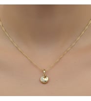 STİL İNCİSİ/ XUPING JEWELRY KÜÇÜK YUVARLAK ZİRKON TAŞLI KOLYE (Altın)