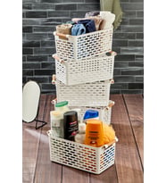 5'li Çok Amaçlı Plastik Organizer Sepetleri, Dolap ve Çekmece Düzenleyici