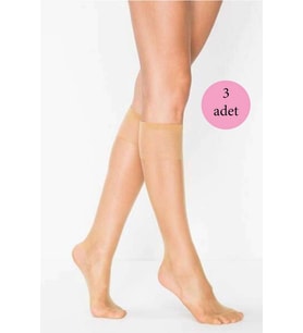 3 Adet Süper Ince 15 den Mat Pantolon Çorabı Ten
