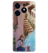 Tecno Spark 10 Pro Kılıf Resimli Desenli Silikon Platinium Series Cat And Girl 1808