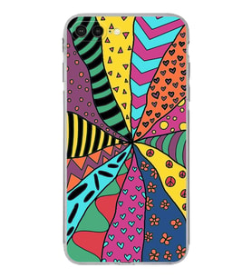 PrintiFy iPhone 7 Plus ile Uyumlu Retro Color 4  Kamera Korumalı Şeffaf  Kılıf