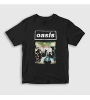 Presmono Unisex Çocuk Siyah Room Müzik Oasis T-Shirt 513598tt