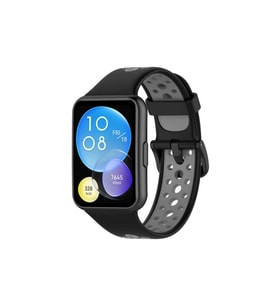 Huawei Watch Fit 2 Spor Delikli Kordon - Siyah-gri