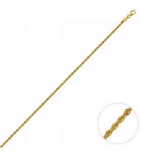 45 Cm Altın Lazer Halat Zincir (Çok Renkli)