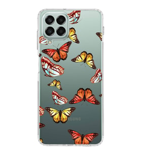 PrintiFy Samsung Galaxy M33 ile Uyumlu 1mm Slim Fit Water Color 2 Baskılı Şeffaf  Kılıf