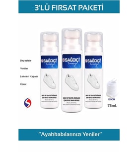Sağdıç Saraciye Spor Beyaz Deri Ve Kumaş Ayakkabı Boyası 75 Ml 3'lü Fırsat Ürünü