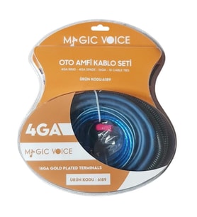 Magicvoice MV-6189 4GA Profesyonel 120A Sigortalı Oto Amfi Güç Bağlantı Montaj Kablo Seti