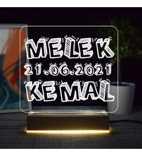 Yıldönümüne Özel Tarihli 3d Led Lamba