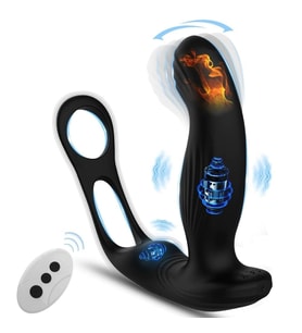 LilituShop Uzaktan Kumandalı Isıtmalı Penis Halkası USB Şarjlı Titreşimli Plug