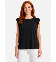 Kadın Siyah Kolsuz Relaxed T-Shirt