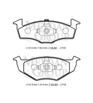VOLKSWAGEN POLO- CLASSIC- 96/01; ÖN FREN BALATASI (DİSK) (141,6X50X18,80/141,6X47,4X18,80) (BRAMAX)