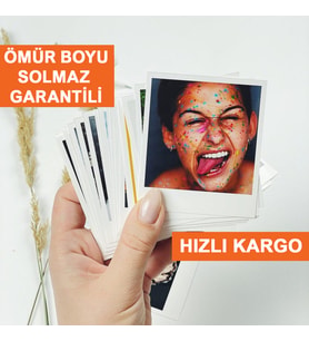 Kişiye Özel Polaroid Fotoğraf Baskısı, 30 Adet Pola Kart Özel Tasarım Hediye, Kişiselleştirilebilir Retro Polo Card Çıkart Bastır