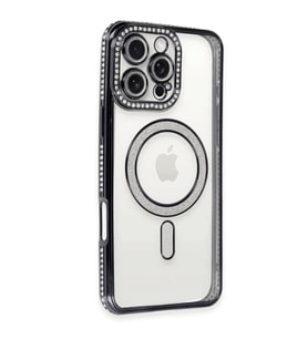Apple iPhone 16 Pro Kılıf Joke Simli Magneticsafe Kılıf - Siyah