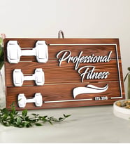 BK Gift Kişiye Özel Fitness Salonu Tasarımlı Dekoratif Ahşap Tabela