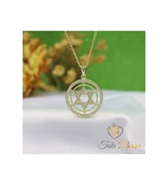 Davut Yıldızı Kolye - Yahudiler İçin Kalkan Kolye - Beyaz Taş (Gold)