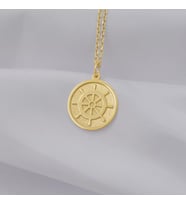 Kişiye Özel 925 Ayar Gümüş Dümen Model Kolye (Gold)