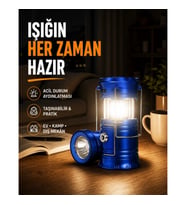 Mey İthalat® Güneş Enerjili Katlanabilir Kızaklı Kamp Feneri – USB Şarjlı, Çok Yönlü ve Dayanıklı Ta