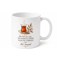 Çay Sever İçin Özel Tasarım Seramik Baskılı Kupa Bardak Çay Keyfi Hediyesi