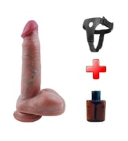 21 cm Çift Katmanlı Ultra Gerçekçi Melez Belden Bağlamalı Vantuzlu Dildo Penis – Morvyn
