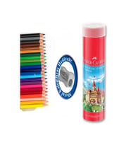Metal Tüpte Kuru Boya 24 Renk + Kalemtraş Hediyeli Faber-Castel 24 Renk Kuruboya Metal Tüp (Karışık)
