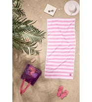 Özdilek Tarzy Line Plaj Havlusu Rulo Yapılabilir Lastikli (70x150)-Pembe