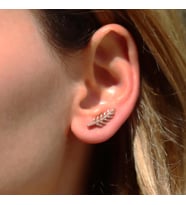 Başak Modeli Rose Gold Kaplama Gümüş Küpe