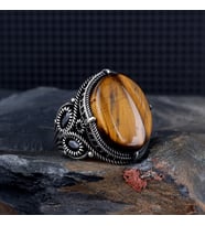 OVAL MODEL KAPLANGÖZÜ TAŞLI 925 AYAR GÜMÜŞ YÜZÜK