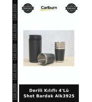 Özel Üretim Set Parti Bar Aksesuarı Sunum Derili Kılıflı 4'Lü Shot Bardak Alk3925