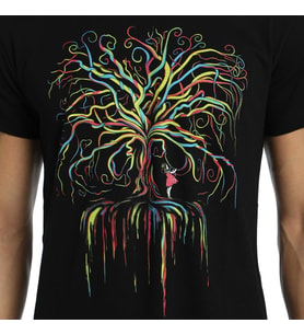Bant Giyim - Wish Tree Siyah Erkek T-shirt Tişört