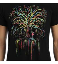 Bant Giyim - Wish Tree Siyah Erkek T-shirt Tişört
