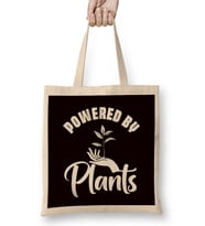 Powered By Plants Vegan Gardener Gardening Nature Planting Bez Çanta Uzun Saplı