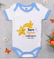 BK Kids Kişiye Özel Mavi Bebek Body Zıbın - Model 51