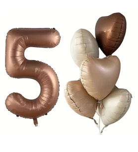 Karamel Kalpli 5 Yaş Folyo Balon Set