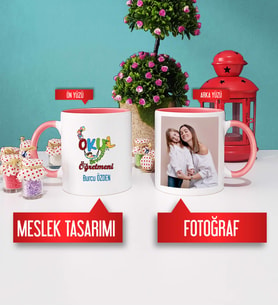 Okul Öncesi Öğretmeni Kupa Bardak Pembe Fotoğraflı