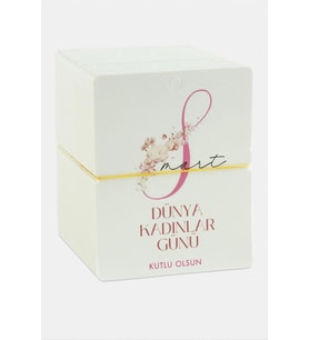 Dünya Kadınlar Günü Bileklik Kartı (Beyaz)