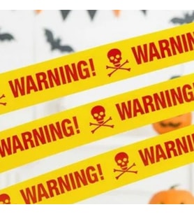 Halloween Cadılar Bayramı Sarı Üzeri Kırmızı Warnıng Uyarı Bandı