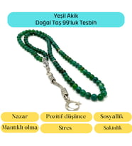 Sertifikalı Yeşil Akik 6mm 99luk Doğal Taş Tesbih