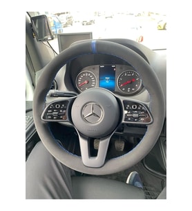 DİKİŞLİ DERİ DİREKSİYON KILIFI NUBUK DERİ MAVİ DİKİŞLİ HIZLI KARGO