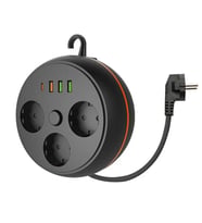 3 Adet Soket,3 Adet USB ve 1 Adet Type-C Girişli Termal Akım Korumalı Makaralı Priz 3395 (5680)