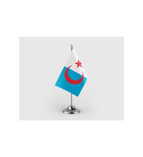 Suriye Türkmenleri Tekli Saten Masa Bayrağı Seti