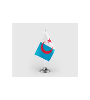 Suriye Türkmenleri Tekli Saten Masa Bayrağı Seti