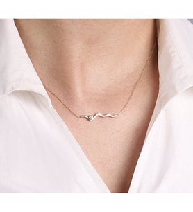 Diamond Line-Gülaylar Sarı Altın Nabız Kolye
