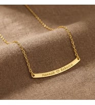 Minimalist Çift İsim Kolye 925K Gümüş (Gold)
